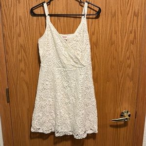 short, white, flowered dress size small
